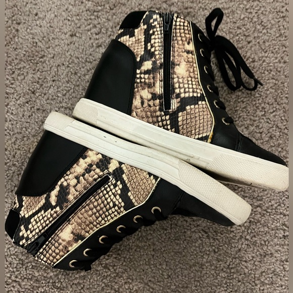 Aldo black and suede snakeskin shoe boots - Picture 2 of 5